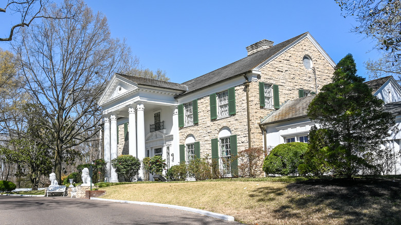 An exterior image of the Graceland Mansion