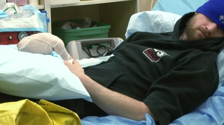 Brandon Jaime in hospital bed
