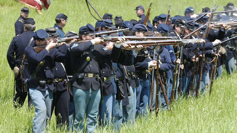 Union troops at a Chancellorsville reenactment