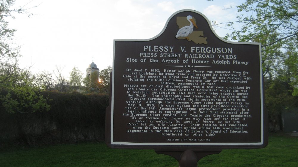 Plaque on history of Plessy v. Ferguson case