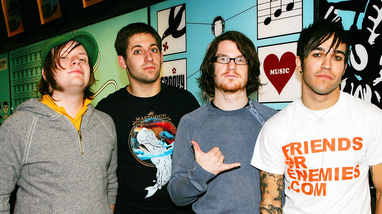 Fall Out Boy four members stood together casual