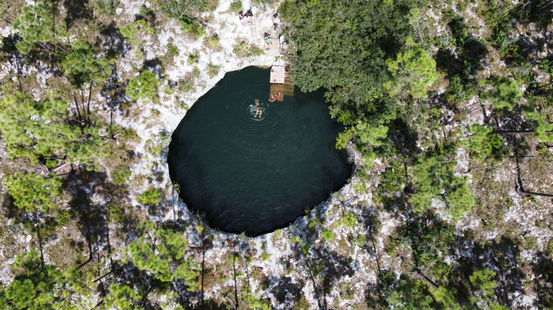 a sinkhole in the Bahamas