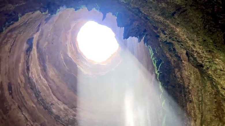 a view inside a sinkhole