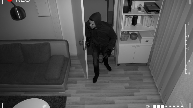 Robber breaking into house