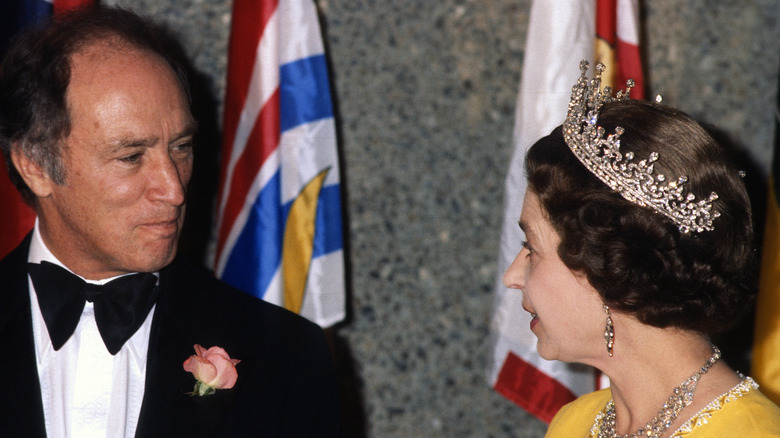 Prime minister Pierre Trudeau and Queen Elizabeth