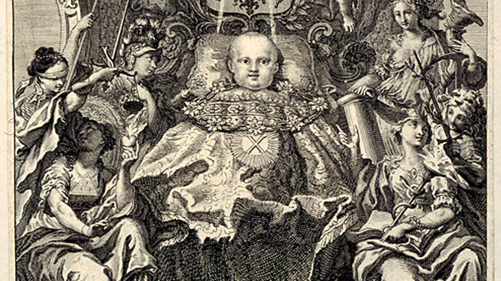 Portrait of the baby Ivan VI surrounded by angels