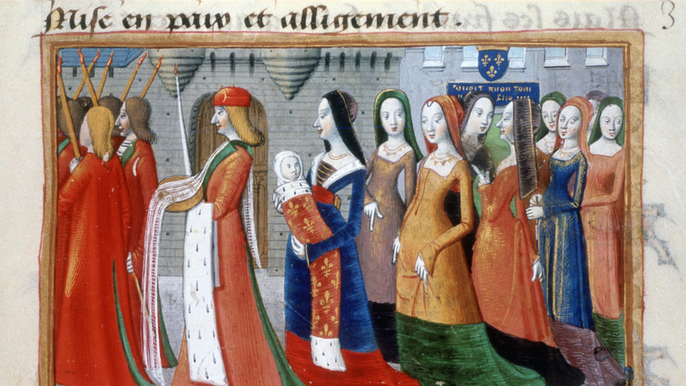 illustration of the coronation of the baby Charles VIII
