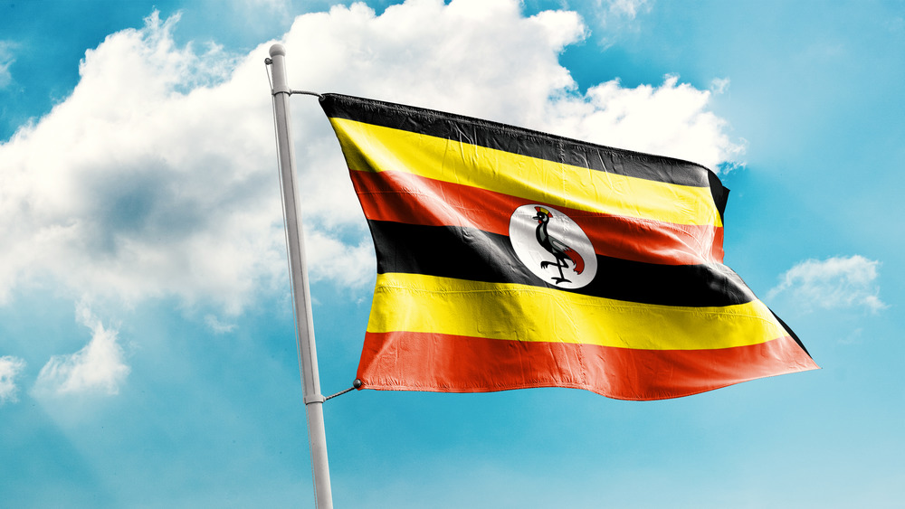 Ugandan flag in the wind
