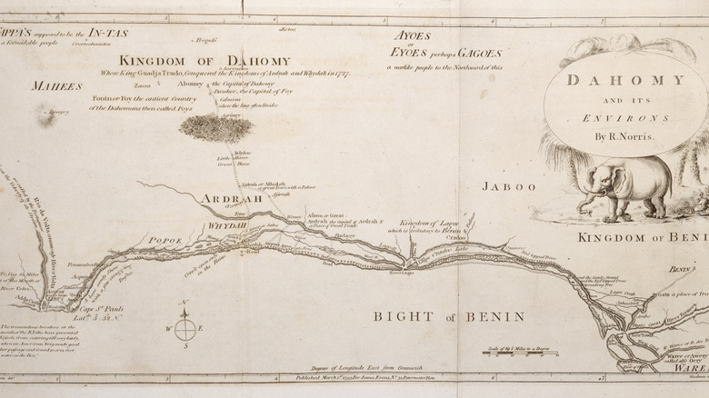 vintage map of dahomey