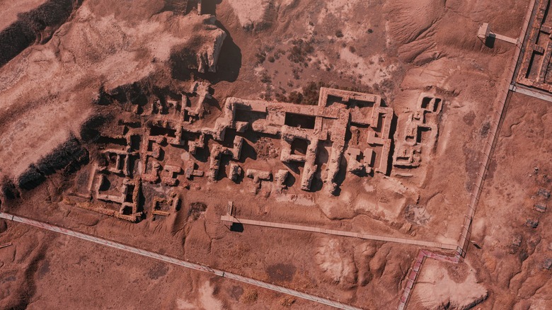 aerial shot of royal cemetery of ur