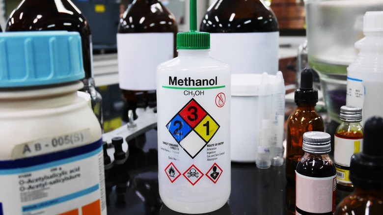 Bottle of methanol