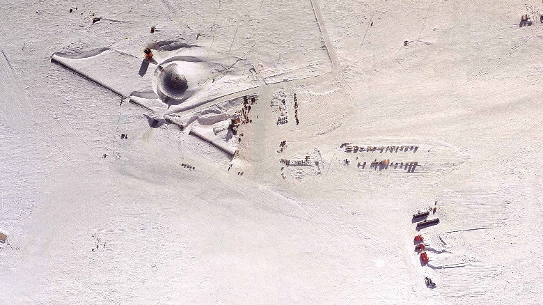 Aerial view of the Amundsen-Scott station