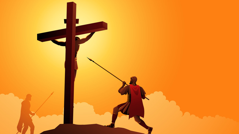 vector image soldier crucifixion lance of longinus