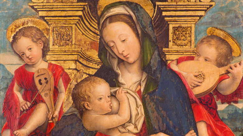 Mary, the mother of Jesus, breastfeeding