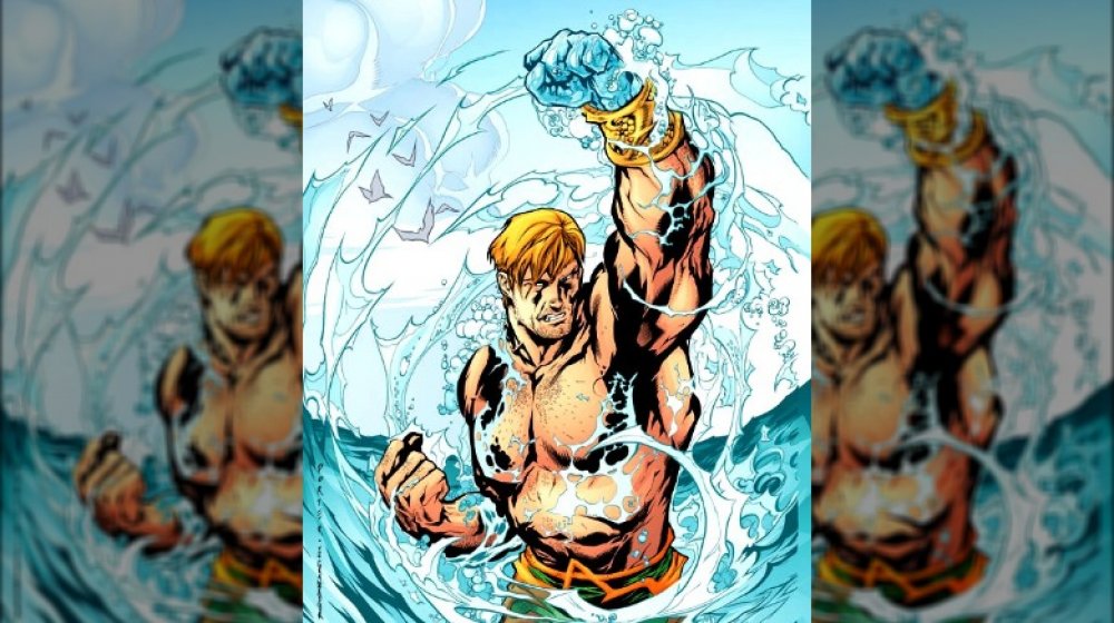 aquaman with water hand