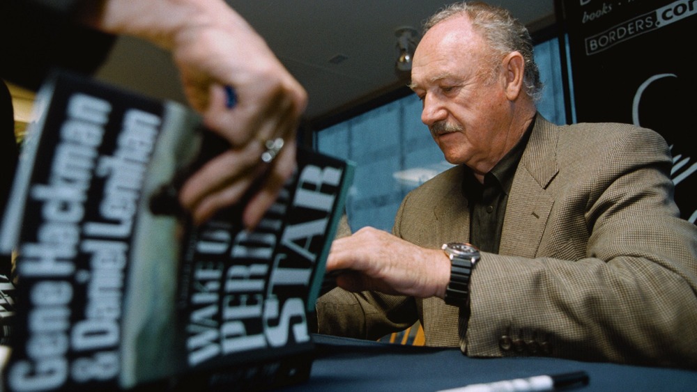 Gene Hackman brown suit signing autograph