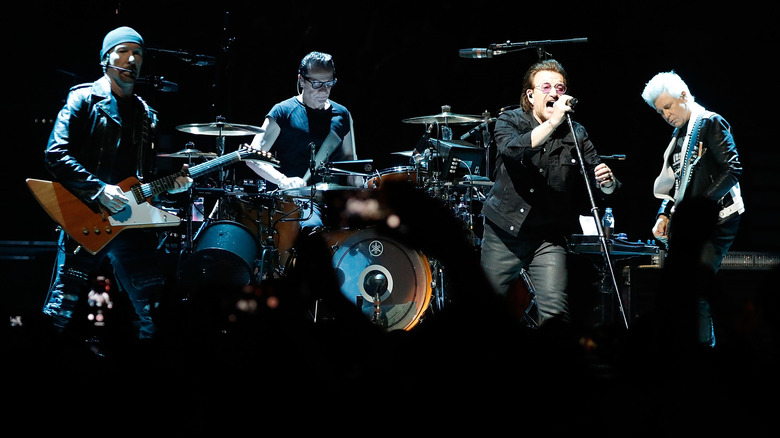 U2 performing on stage