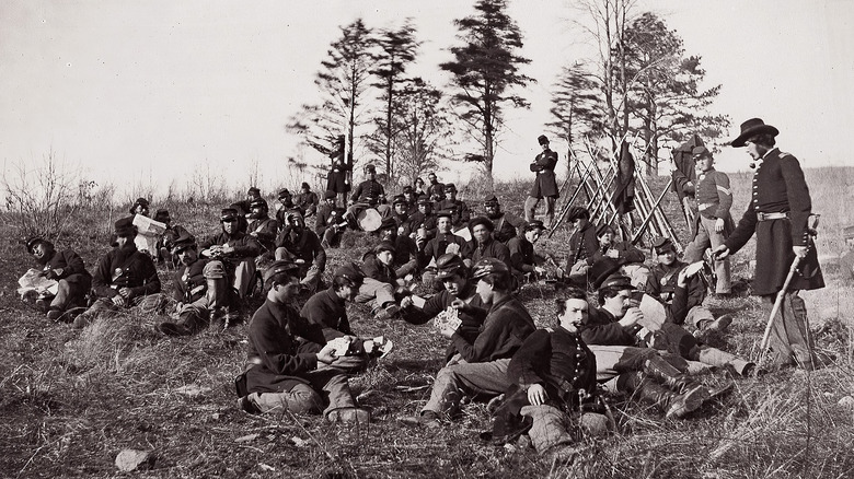 Civil War soldiers resting