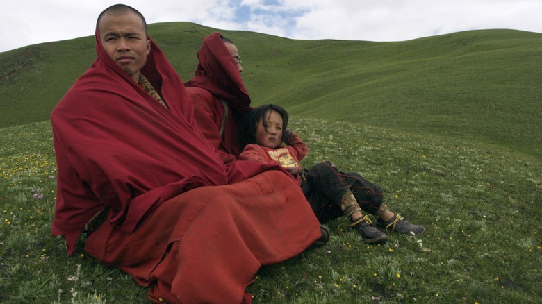 Tibetan people mountaintop plateau