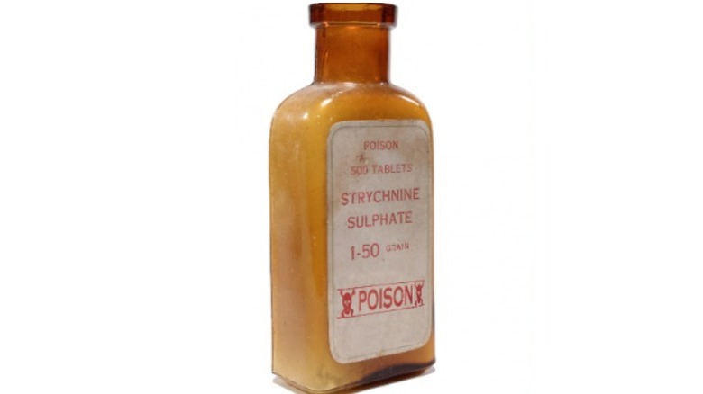 Antique bottle of strychnine poison