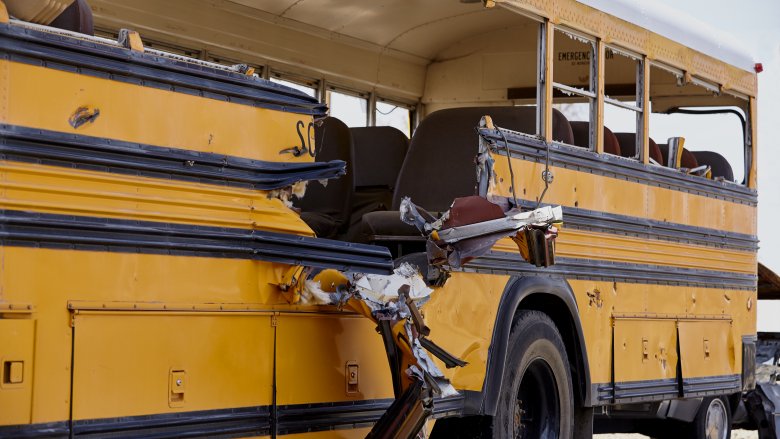 school bus damage evacuation