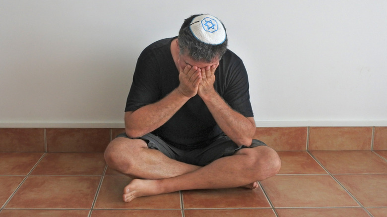 Jewish man during shiva