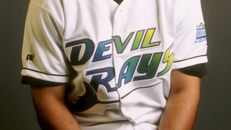 Bobby Smith in a Tampa Bay Devil Rays jersey
