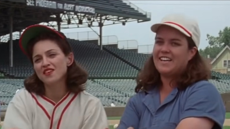 Rosie O'Donnell and Madonna in "A League of Their Own"