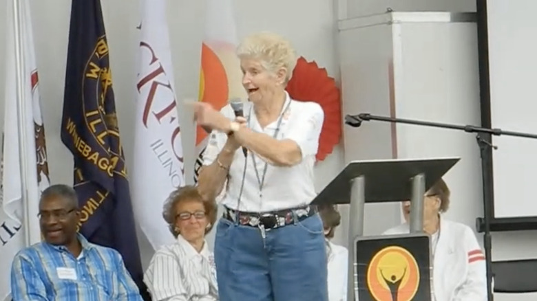 Helen Waddell gives speech