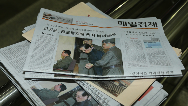 front page news of Jang Song-Thaek's 2013 execution