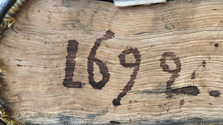 1692 on an old book