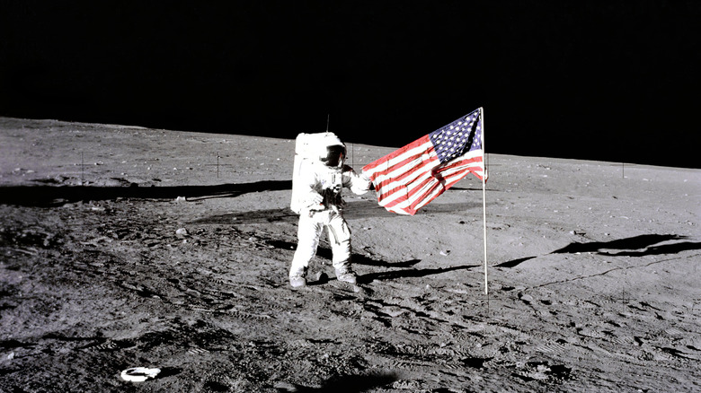 astronaut Charles "Peter" Conrad on the moon
