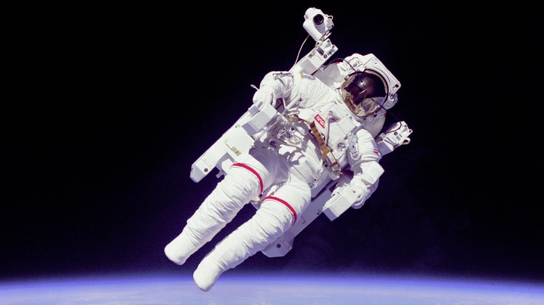 astronaut Bruce McCandless spacewalking untethered 
