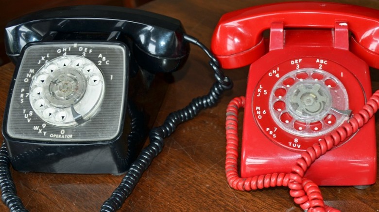 two old rotary phones