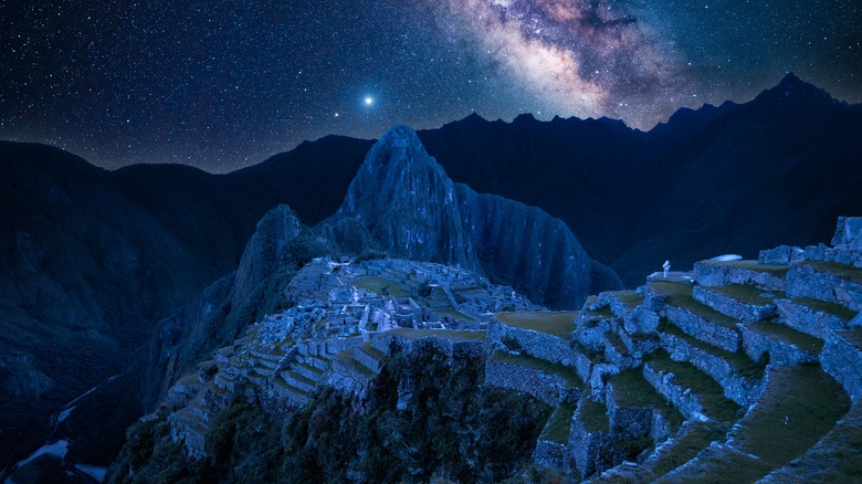 Machu Picchu nighttime milky way