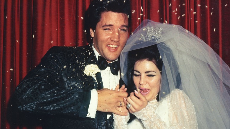 Elvis Presley at his wedding