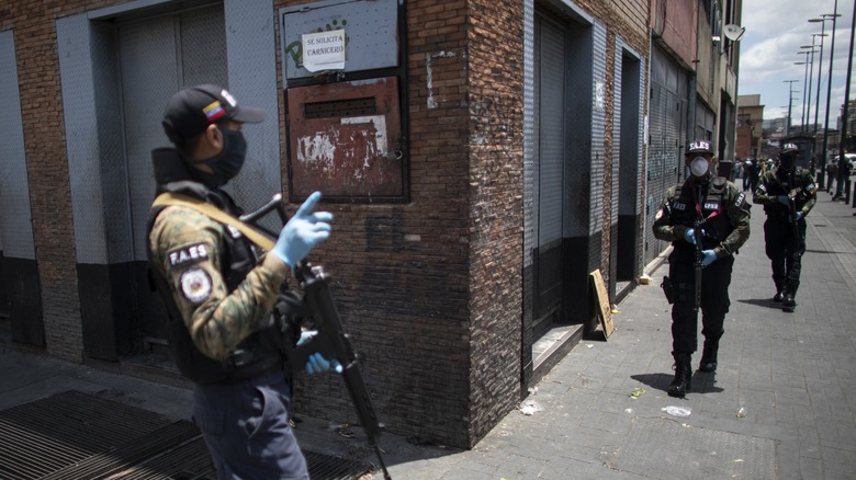 Venezuela's Special Action Forces (FAES) patrolling