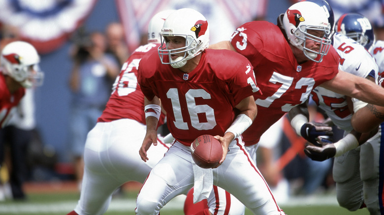 Jake Plummer looks to hand off