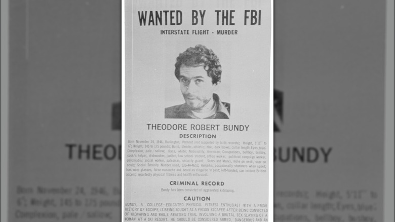 wanted poster of Ted Bundy 