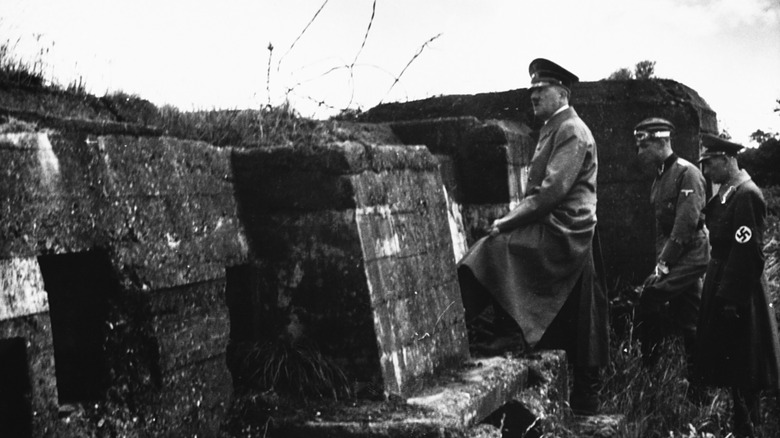 Adolf Hitler inspecting a bunker