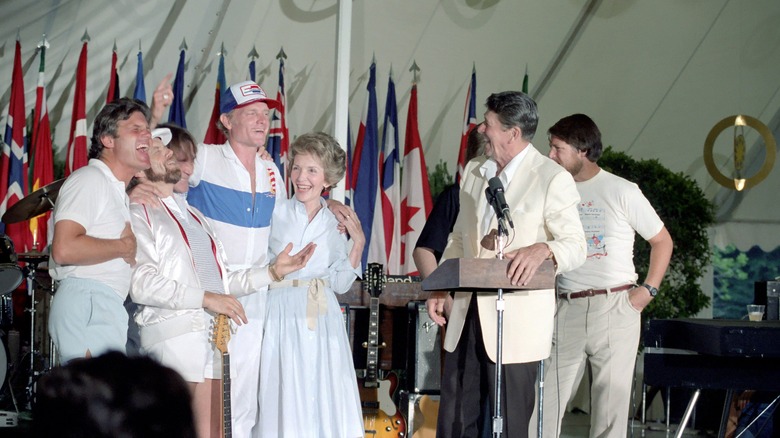 Ronald and Nancy Reagan with the Beach Boys