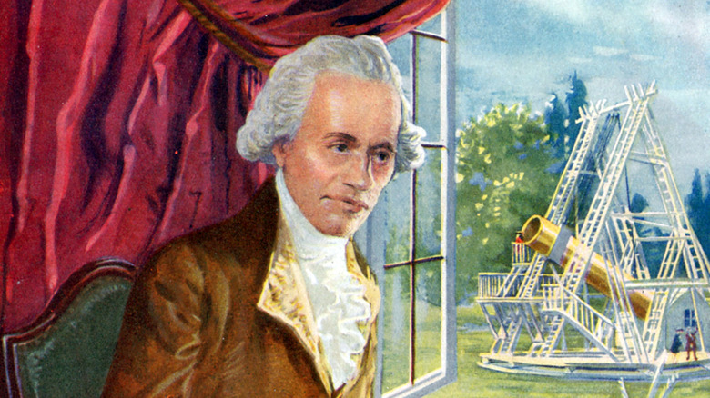 William Herschel with a large telescope