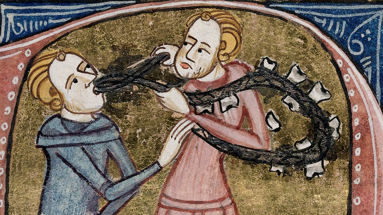 Medieval illustration of a dentist