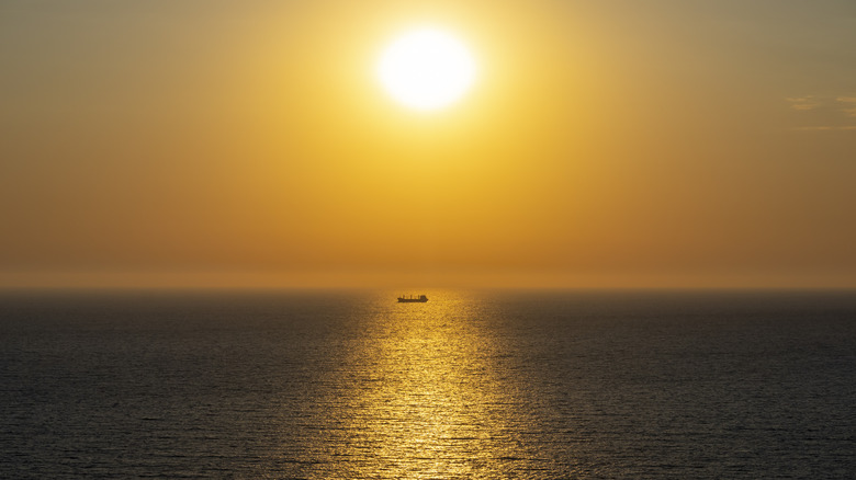 Sunset over the Mediterranean Sea.