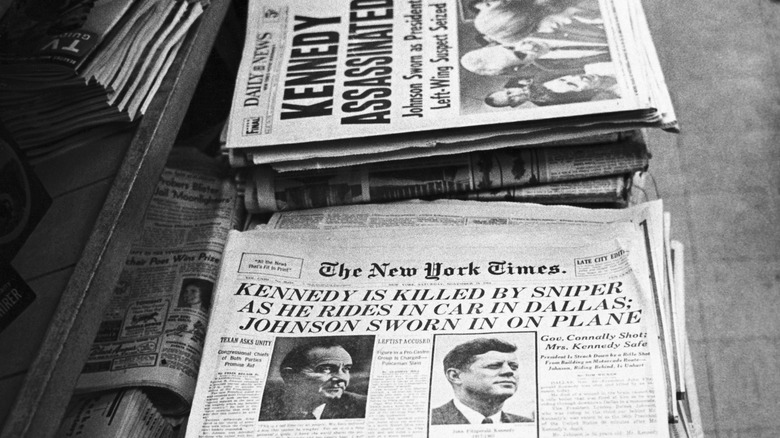 newspaper headling Kennedy assassination