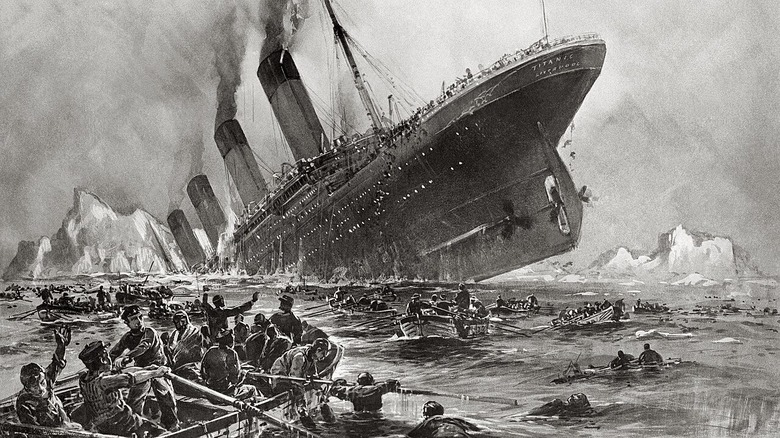 Titanic sinking artwork