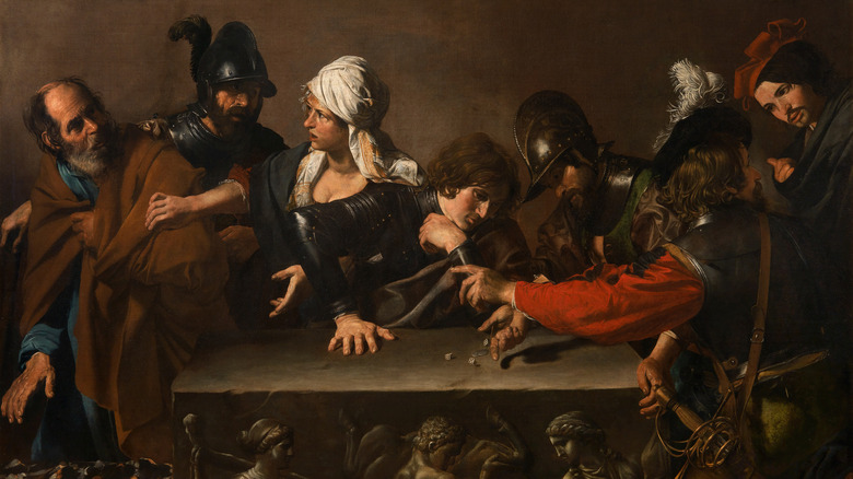St. Peter denies Jesus before interrogators, painting