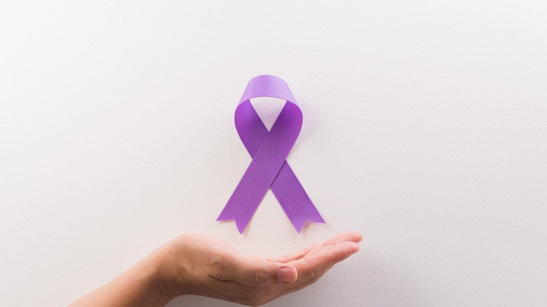 purple ribbon world cancer day