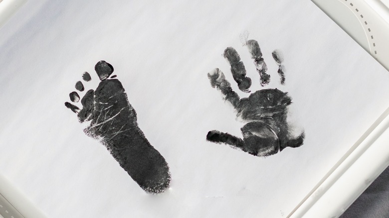 Baby foot and hand prints