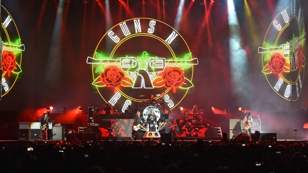 A picture of the stage from a Guns N' Roses concert